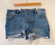 Button Fly Cut Off Shorts