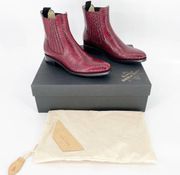 The Office of Angela Scott Mr. Jagger Red Snake Embossed Chelsea Boot 36.5 6.5