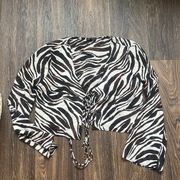 Dynamite Zebra Sheer Blouse