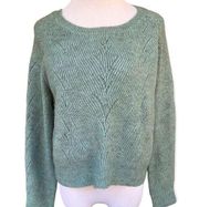 Ruby Moon Acrylic/Alpaca Blend Boxy Fit Sweater Pale Green Medium