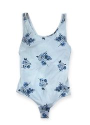 Charlotte Ruse White & Blue Rose Body Suit Medium