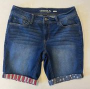 Lincoln Outfitters cuffed denim jean shorts size 12