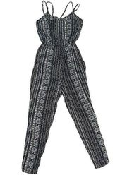 Papaya Black Smocked Bodice Jumpsuit Size S