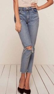 Reformation Julia Jean Frayed Hem Size 29 Distressed Ankle Slim