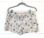 Bobbie Brooks Sleep Shorts Travel Coffee/Cappuccino Cup Size Large