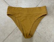 Yellow Mid-Waist Medium Full Coverage Bikini Bottoms