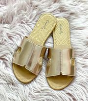 New Boutique Rose Gold Flat Sandals