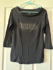 Black Wide Neck Shirt