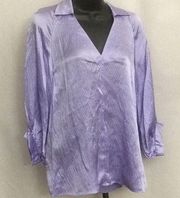 NWT Massimo Dutti Orchid Silk Tunic Blouse Size 2