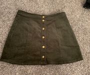 Olive Green Button Skirt