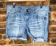 DKNY Medium Wash Blue Denim Jean Cut-Off Shorts Women's Size 10