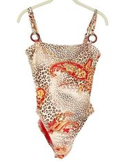 ST JOHN SWIM Womens Floral Leopard Animal Printed One Piece Swimsuit Size 4