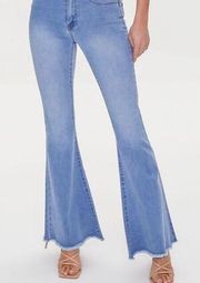 NWT Forever 21 Flared Raw Hem Jeans