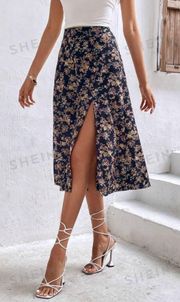 Frenchy Ditsy Floral Print Skirt