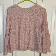 Lace blouse with bell sleeves