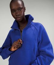 Scuba Oversized Funnel-Neck Half Zip Psychic Blue Sweatshirt Size M/L