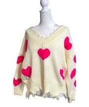 NWOT ❤️❤️❤️ Main Strip heart sweater - small