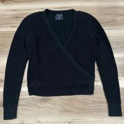 Abercrombie and Fitch Black Knit Wrap Sweater Women’s Small