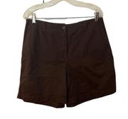 Vtg Y2K Jones New York Sport 100% Cotton High Waisted Chino Khaki Shorts Sz 12