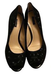 Black slip-on heels