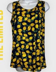 The Limited Women's Navy Lemon Print Sleeveless Tank Top NWOT Size XS