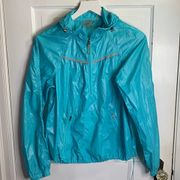 Athleta Turquoise Blue 1/2 Zip Windbreaker Rain Jacket Size XS