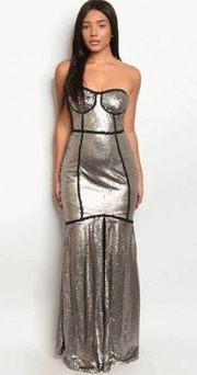 Wow Gold Label Metallic Dream Sequin Mermaid Dress