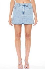 Pistola 100% Cotton Light Wash Rhea Mid Rise Denim Mini Skirt - 30