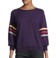 Purple Rainbow Striped College Sweatshirt