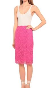 Pinko Looney Tunes Gonna Fuchsia Lace Midi Skirt Womens Size EU 38 US XXS