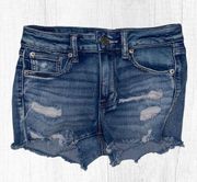 American Eagle  High Rise Blue Jean Shorts Sz 4