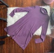 Michael Stars Purple Waffle Knit Dress Cowl Neck NWOT