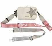 1954 Crossbody With Two Straps, Pink And Silver, Silver Hardware.