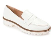 White Lug Sole Loafers