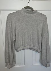 Forever 21 Grey Mock Neck Crop Top