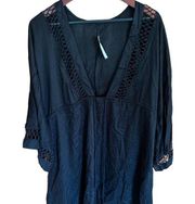 Black rayon beach coverup NWT size large