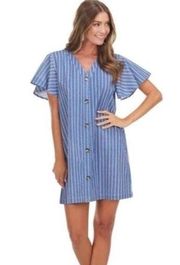 Mudpie blue & white striped dress size small