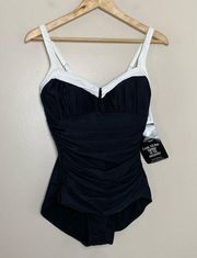 MIRACLESUIT Arianna One Piece Swimsuit Black and White Size 12