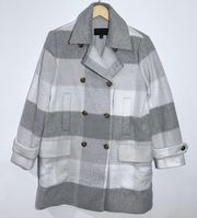 New  Checked Peacoat Gray & White Size Large