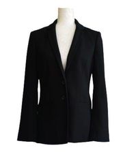 Lucky Brand Womens Black Ponte Knit Pockets Classic Blazer Jacket Size Small