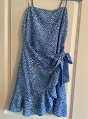 Blue and white Wrap Dress