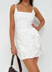 Princess Polly Cottage Hill White Eyelet Lace Wrap Mini Dress 6