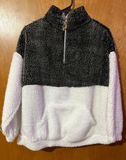 quarter zip fluffy sweater