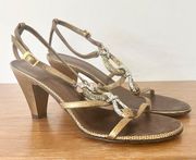 Giuseppe Zanotti Leather Rhinestone Strappy Sandals Gold women 36 / 6