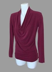 Bobi Los Angeles Revolve Long Sleeve Jersey Knit Cowl Neck Relaxed Front Top