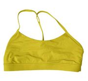 LULULEMON Flow Y Bra Nulu Light Support Sports Bra Yellow Serpentine Sz 10