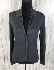 Brooks 346 Silk Cashmere Cardigan Sweater S Grey