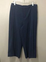 H by Halston NWOT 14 Navy Blue Cropped dress pants