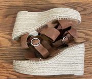 Dolce Vita Espadrille Platform Wedge Heels Brown size 8