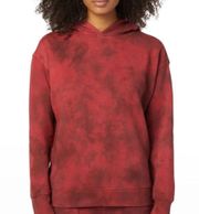 NWT HUDSON Tie Dye Hoodie with Cutout Back in Cabernet Fatigue Size Small